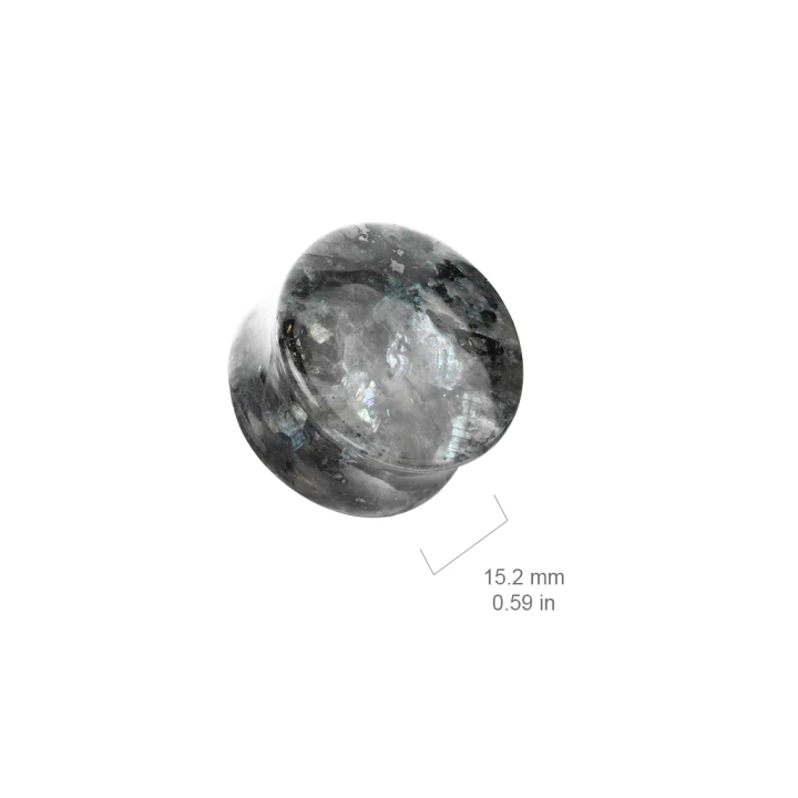 Piercing plug d'oreille en labradorite noire