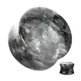 Piercing plug d'oreille en labradorite noire