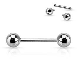 Piercing barbell à vissage interne en Titane ASTM F-136 (oreille, langue, téton)