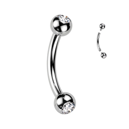 Piercing arcade en titane ASTM F136 boule serties de strass