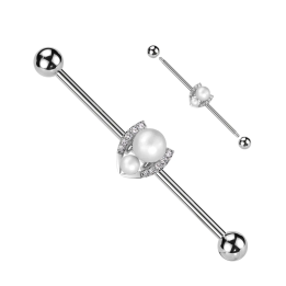 Piercing industriel en acier chirurgical avec perles et fer à cheval