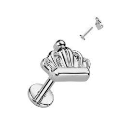 Piercing oreille en titane astm f136 couronne