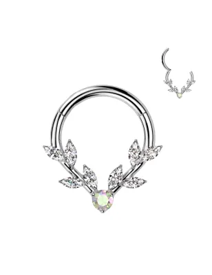 Piercing daith anneau à charnière avec fleur de vigne