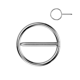 Piercing téton anneau clipsable en titane argenté