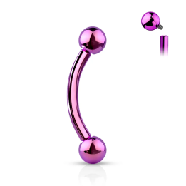 Piercing arcade en titane ASTM F136 violet à filetage interne