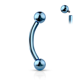 Piercing arcade en titane ASTM F136 bleu à filetage interne