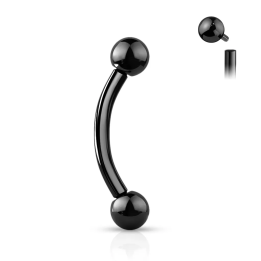 Piercing arcade en titane ASTM F136 noir à filetage interne