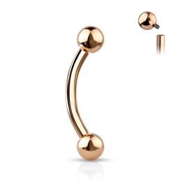 Piercing arcade en titane ASTM F136 rosé à filetage interne