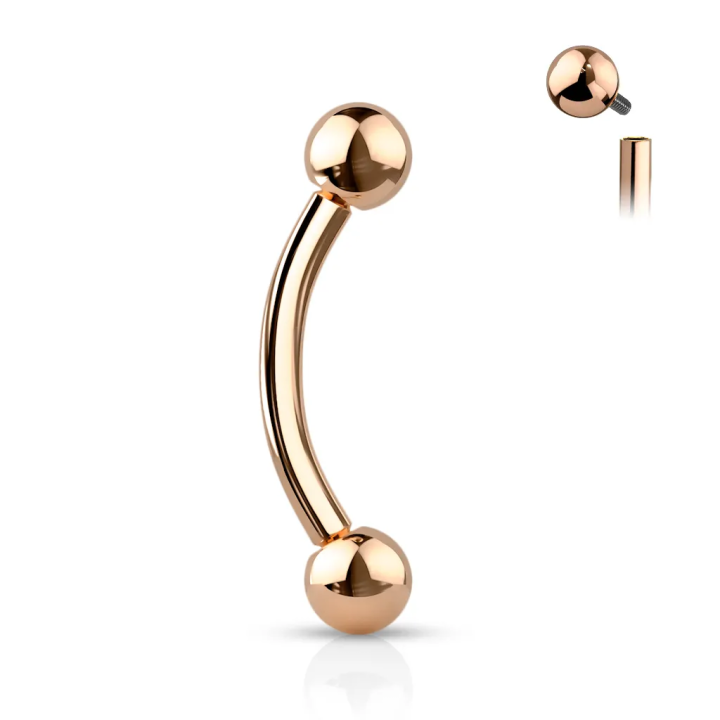 Piercing arcade en titane ASTM F136 rosé à filetage interne