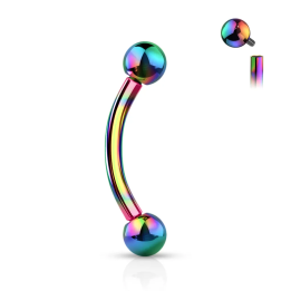 Piercing arcade en titane ASTM F136 arc-en-ciel à filetage interne