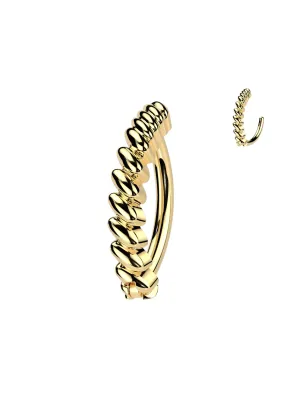 Piercing nombril plaqué or anneau clicker motif twist