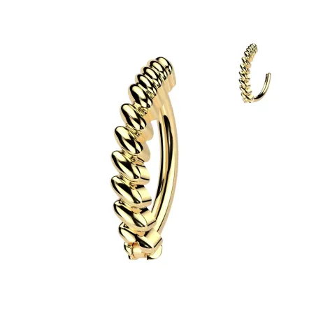 Piercing nombril plaqué or anneau clicker motif twist