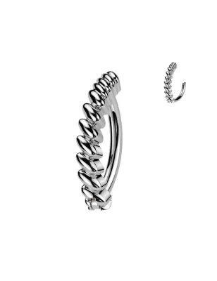 Piercing nombril en acier anneau clicker motif twist