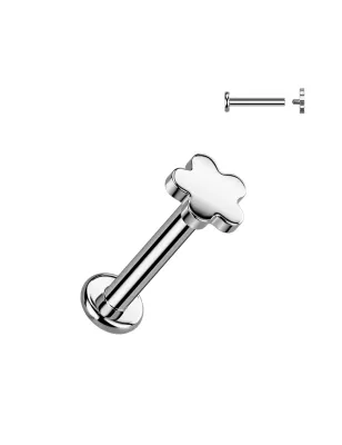 Piercing oreille hélix en titane avec embout fleur