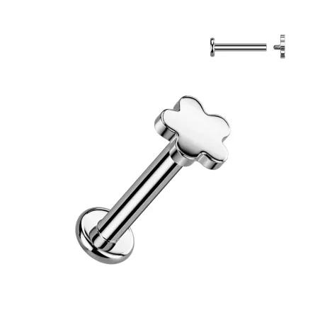 Piercing oreille hélix en titane avec embout fleur