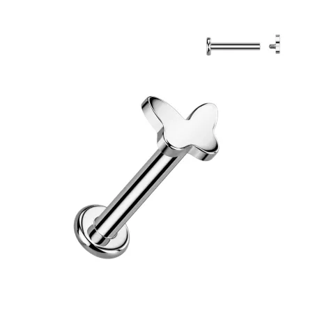Piercing oreille hélix en titane avec embout papillon