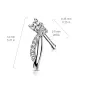 Piercing nez tige droite courbes pavé de strass