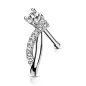 Piercing nez tige droite courbes pavé de strass