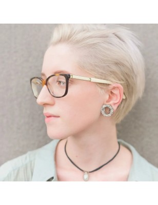 Piercing tunnel oreille à décoration et strass