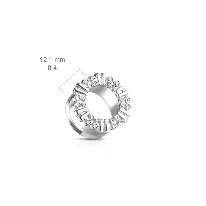 Piercing tunnel oreille à décoration et strass