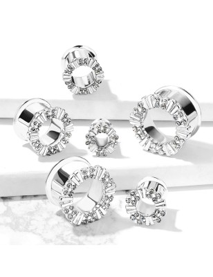 Piercing tunnel oreille à décoration et strass