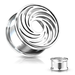 Piercing tunnel oreille à décoration tourbillon