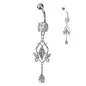 Piercing nombril pendentif floral marquises