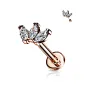 Piercing oreille hélix triple marquise rosé