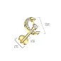 Piercing d'oreille en titane doré avec croissant de lune