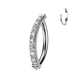 Piercing nombril anneau clicker en titane zirconiums blanc