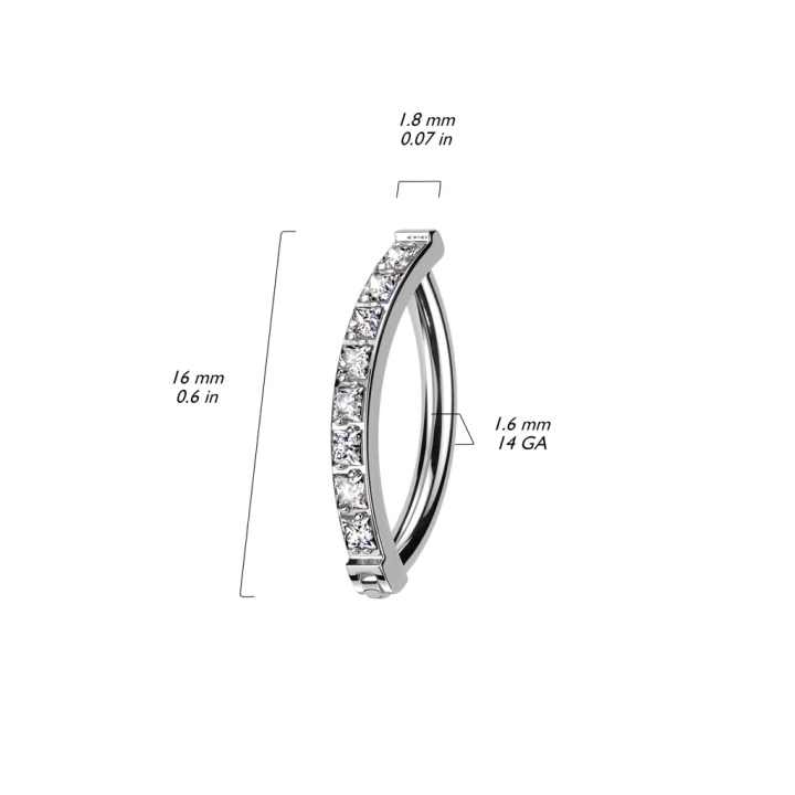 Piercing nombril anneau clicker en titane zirconiums blanc