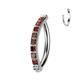 Piercing nombril anneau clicker en titane zirconiums rouge