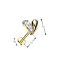 Piercing oreille en acier doré embout push-in coeur luck