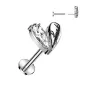 Piercing oreille en acier chirurgical embout push-in coeur luck
