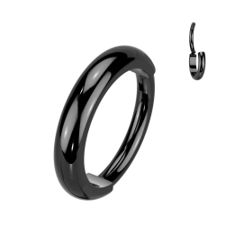 Piercing anneau en titane noir avec surface bombée