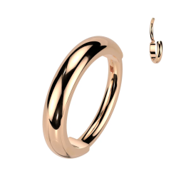 Piercing anneau en titane or rose avec surface bombée