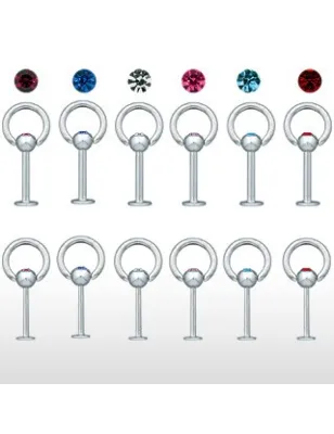Piercing labret esclave strass