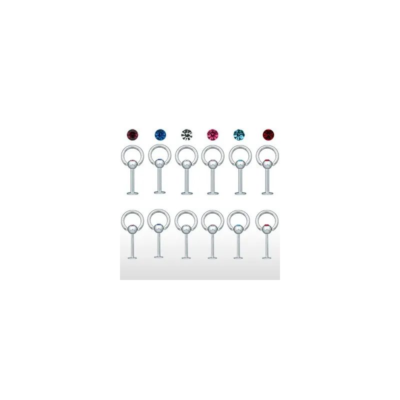 Piercing labret esclave strass