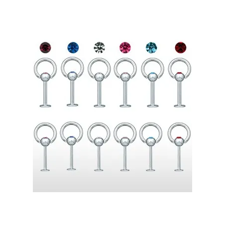 Piercing labret esclave strass