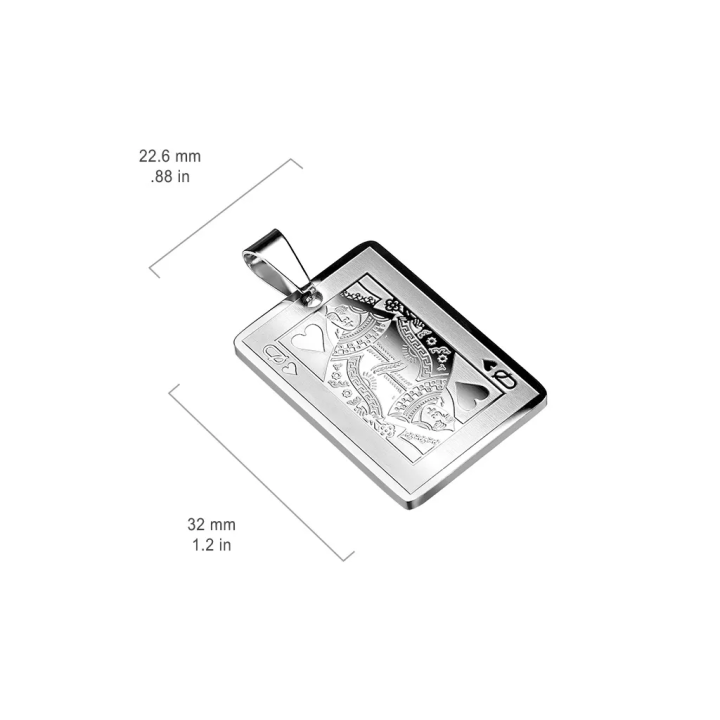Pendentif acier Dame de Cœur – Élégance et originalité