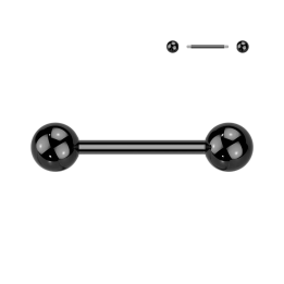Piercing barbell titane anodisé noir – Langue & téton