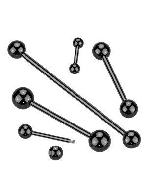 Piercing barbell titane anodisé noir – Langue & téton