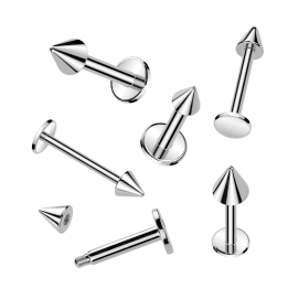Labret acier chirurgical spike – Piercing oreille & lèvre