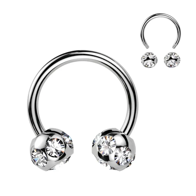 Piercing fer à cheval 7 Strass
