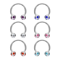 Piercing fer à cheval acier avec strass – Polyvalent et élégant