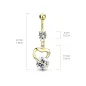 Piercing nombril Plaqué Or Coeur Solitaire