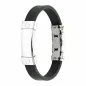 Bracelet caoutchouc et acier inoxydable - Plaque sans motif