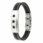 Bracelet caoutchouc et acier inoxydable - Etoiles