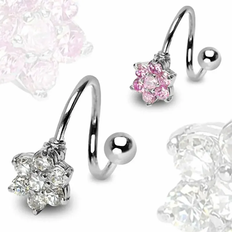 Piercing Nombril Spirale Fleur