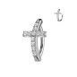 Piercing anneau clicker nombril croix strass
